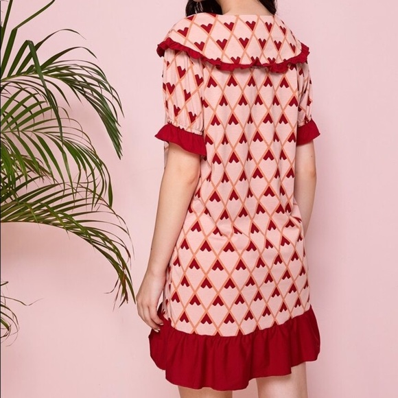 New Pink Collar Nightgown with Red Heart - Picture 2 of 6
